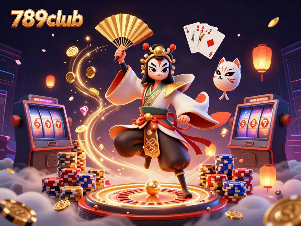 Engage with 789club's lively gaming atmosphere featuring vibrant casino elements and characters.
