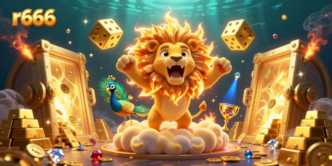 Experience thrilling gameplay at r666 with a vibrant casino-themed illustration depicting dynamic elements.