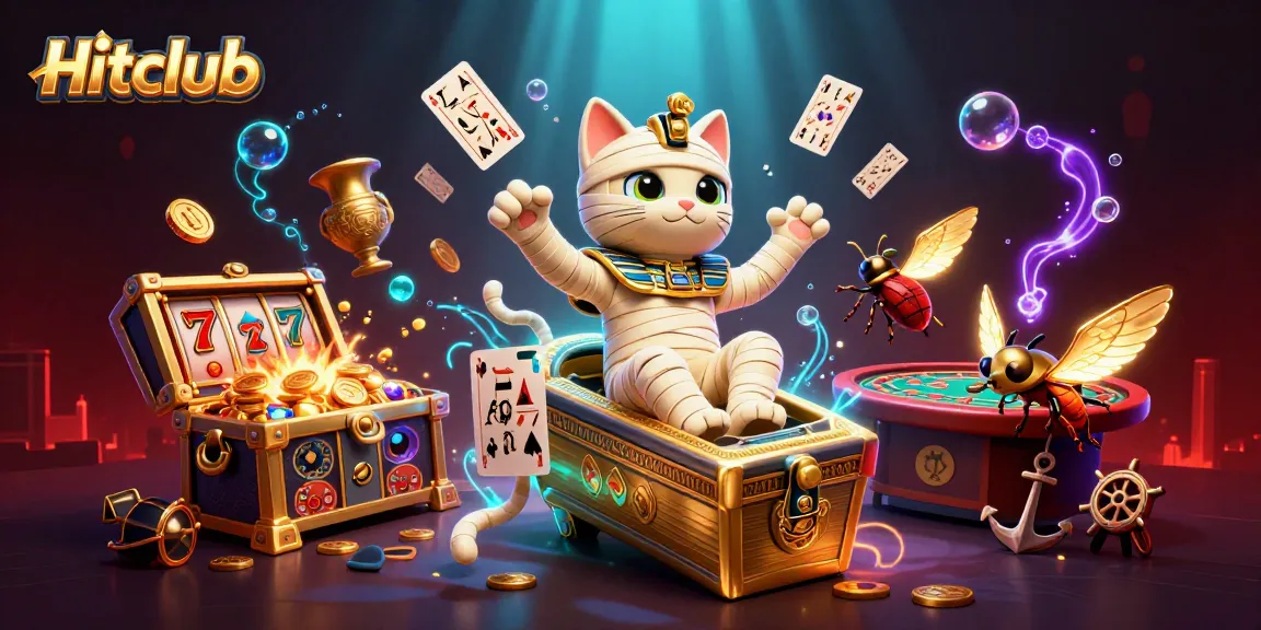 Engage in thrilling casino action with Hitclub's dynamic slot and card games featuring vibrant characters.