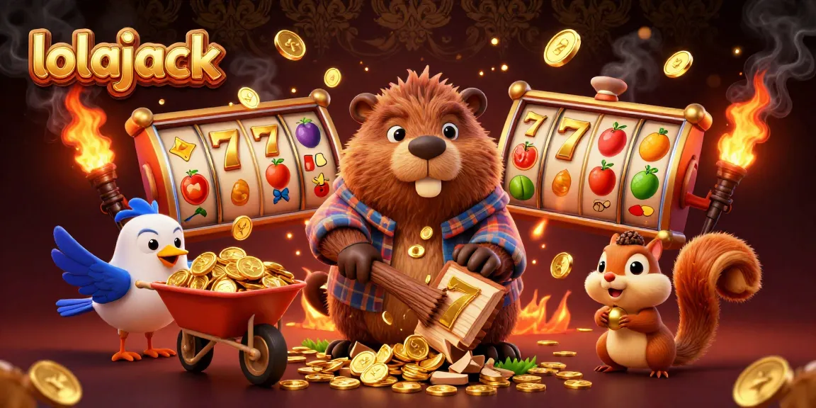 Experience the thrill of lolajack with vibrant slots and golden rewards in this dynamic casino scene.