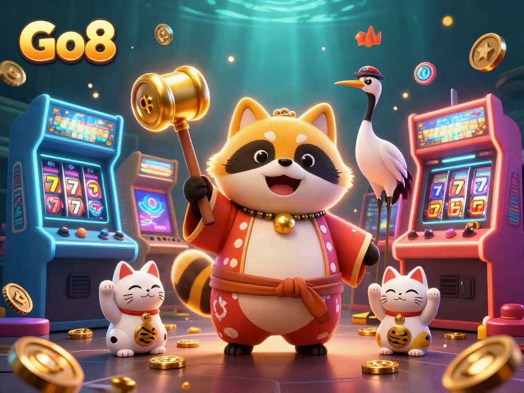 Experience the excitement of Go8's casino world with vibrant characters and gaming elements.