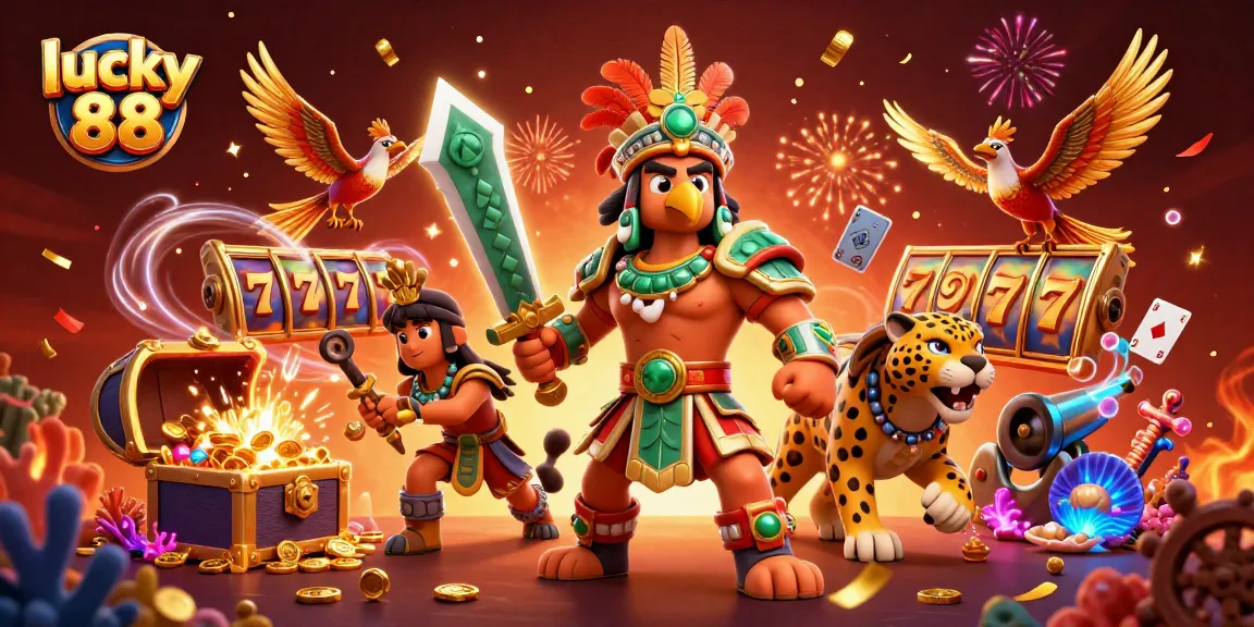 Spin and win on the lucky 88 slot machine with vibrant Aztec warrior elements.