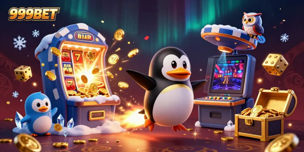 Experience the thrill of 999BET with a vibrant casino-themed digital illustration.