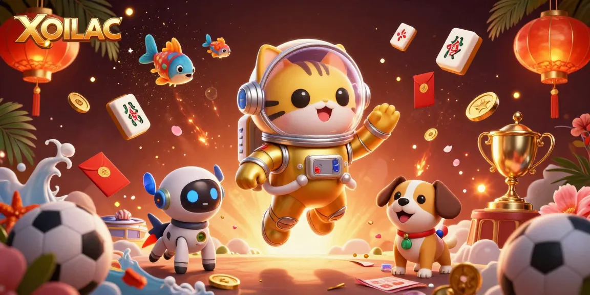 XOILAC broadcasts sports betting excitement with vivid 3D characters in a lively scene.