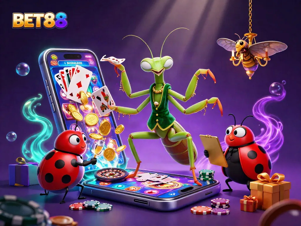 BET88 trải nghiệm sòng bạc sống động với các biểu tượng và sức quyến rũ của casino.