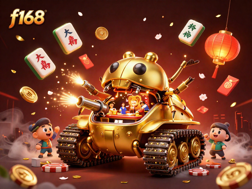 Experience the excitement of f168's miniature casino in a golden beetle tank filled with vibrant gambling elements.