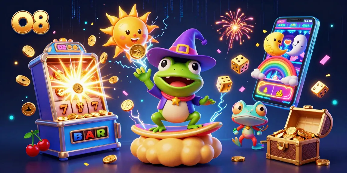 O8 enhances your gaming with a vibrant slot experience featuring a wizard frog and lucky symbols.