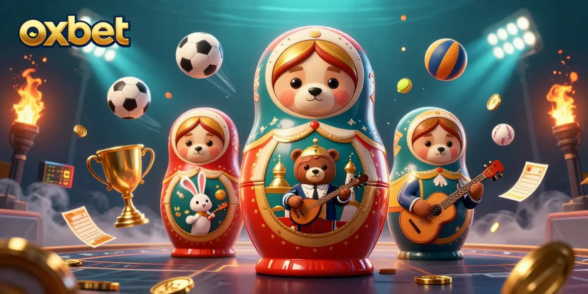 Engage in thrilling bets at Oxbet with cartoon bears revealing surprises amidst sports excitement.