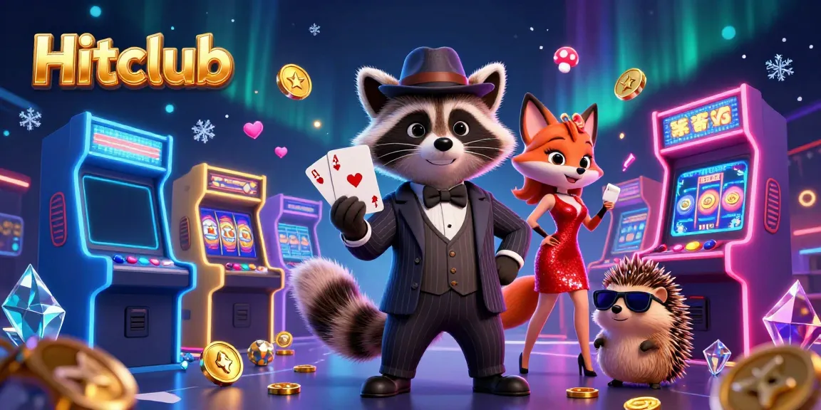 Experience Hitclub with adorable characters and vibrant casino elements in a captivating 3D scene.