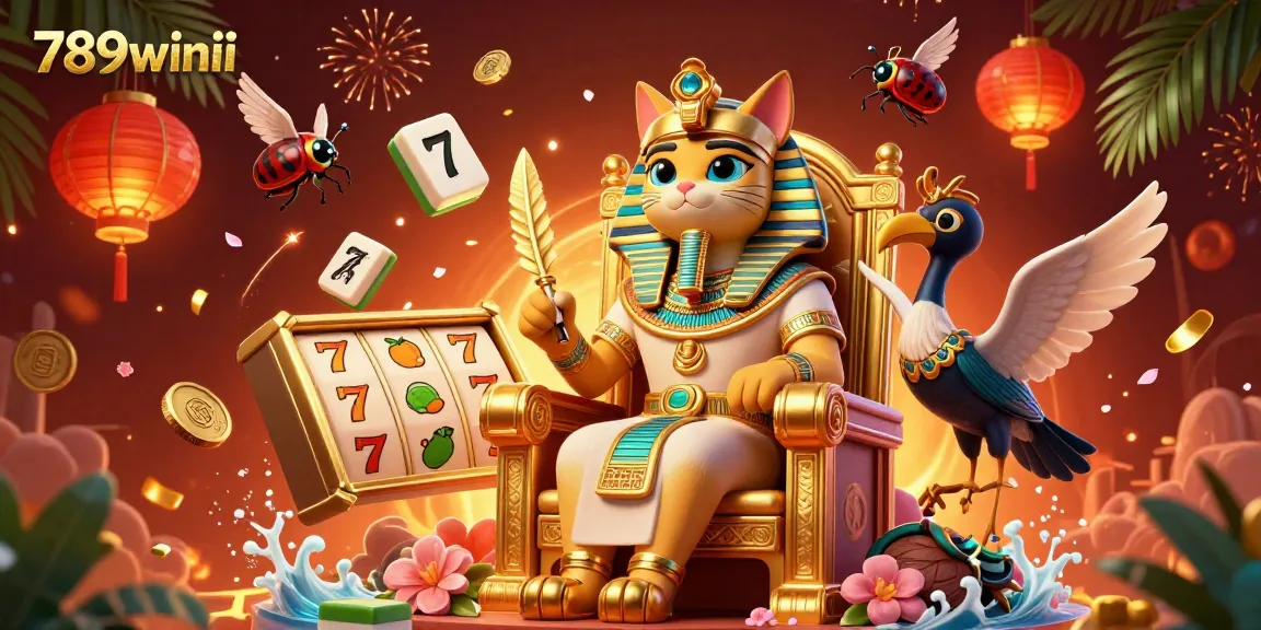 Engage with thrilling gameplay at 789winii featuring an Egyptian-themed casino scene.
