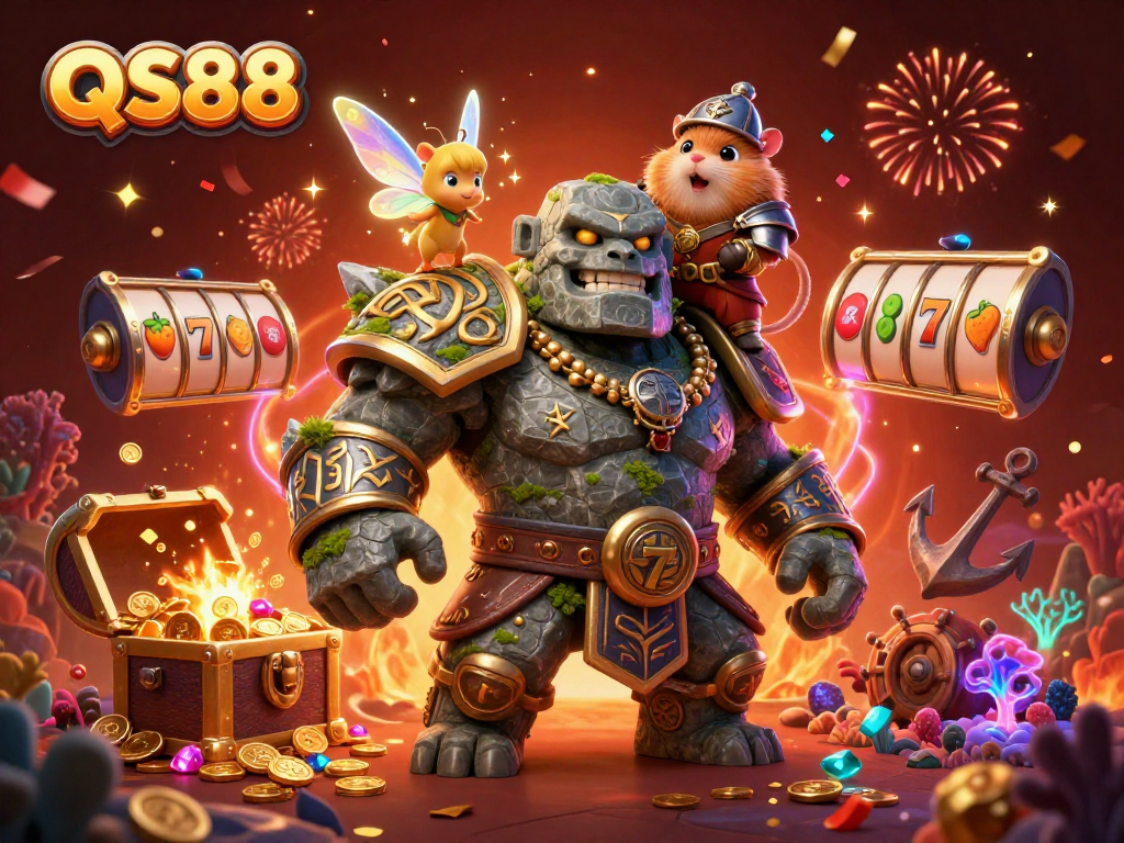 Engage with QS88's vibrant 3D casino scene featuring magical characters and exciting gaming elements.
