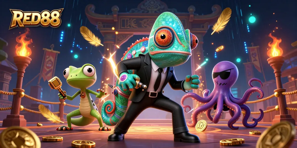 Engage with dynamic RED88 casino gaming featuring colorful characters and exciting betting elements.