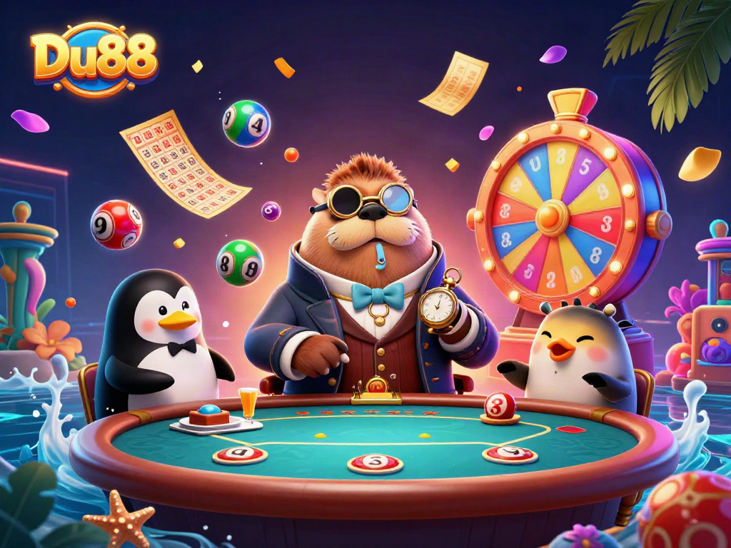 Experience thrilling gaming with Du88 at an underwater poker table, featuring vibrant casino elements.
