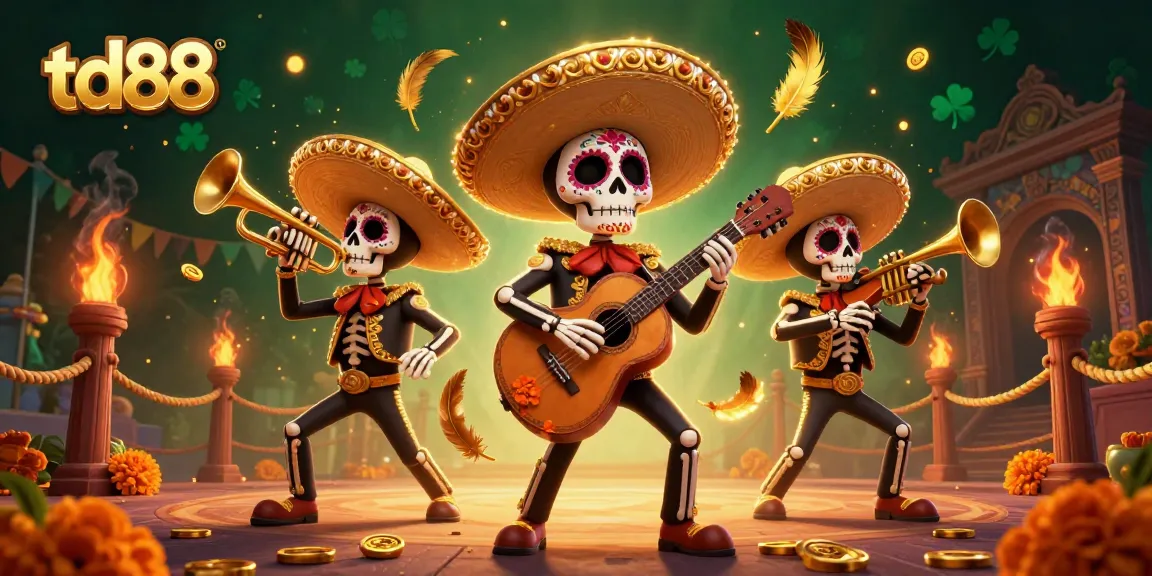 Experience thrilling casino games at td88 with vibrant Day of the Dead mariachis and dynamic elements.