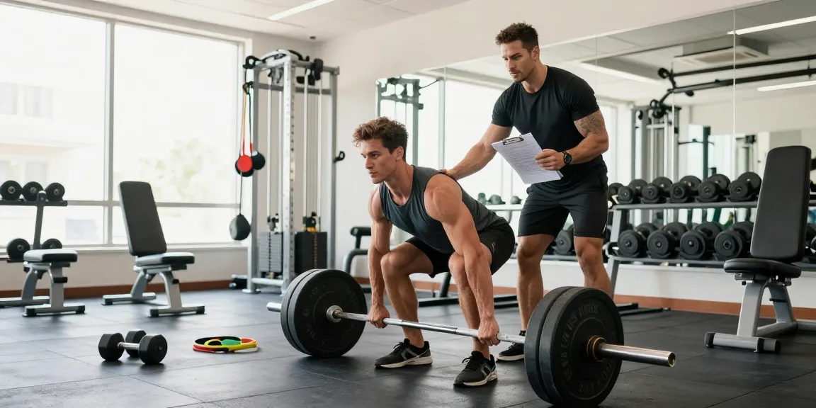 Bodybuilder performing a deadlift in a bright gym, showcasing Prime Pharma Steroiden for optimal strength gains.