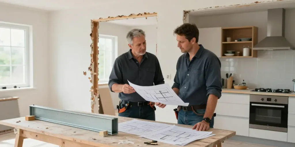 Voorbeeld van een draagmuur verwijderen door MJ Renovatie. Meer over draagmuren in een renovatieproject.