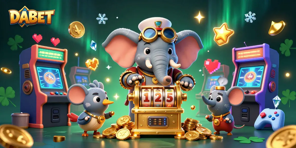 DABET offers captivating 3D slot machine action with steampunk characters in an imaginative casino scene.