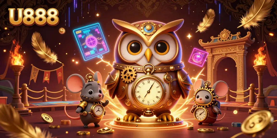 Spin and win with U888's vibrant 3D casino illustration showcasing dynamic gambling action.