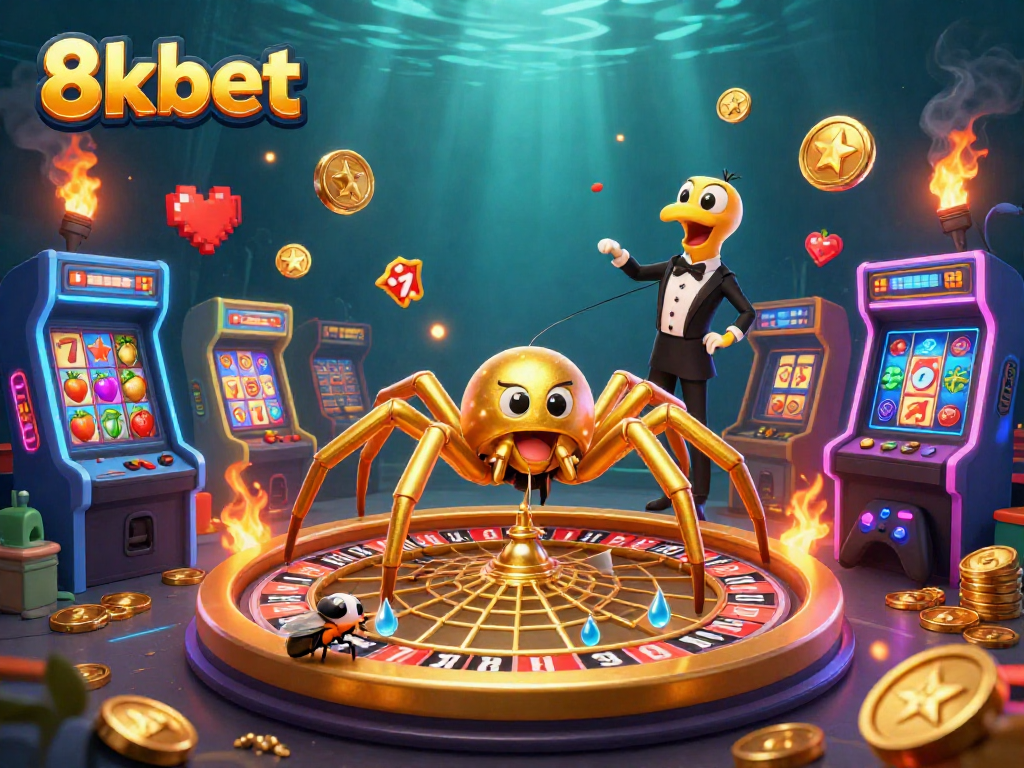 Experience thrilling bets at 8kbet with dynamic roulette spins and colorful slot elements.