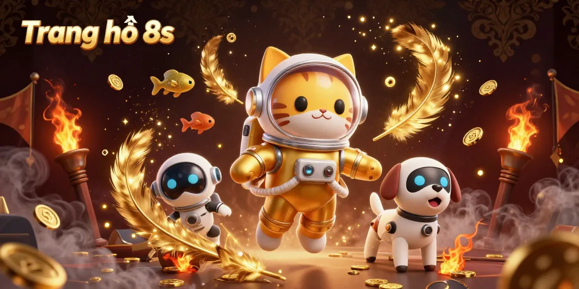 Experience thrilling adventures with Trang chủ 8s as the astronaut cat and robotic dog explore a vibrant galaxy of gold dust and casino treasures.