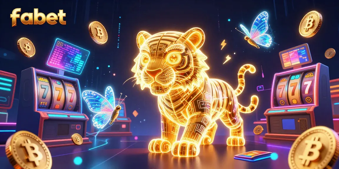 Experience thrilling casino action with fabet featuring a glowing tiger in a vibrant digital casino.