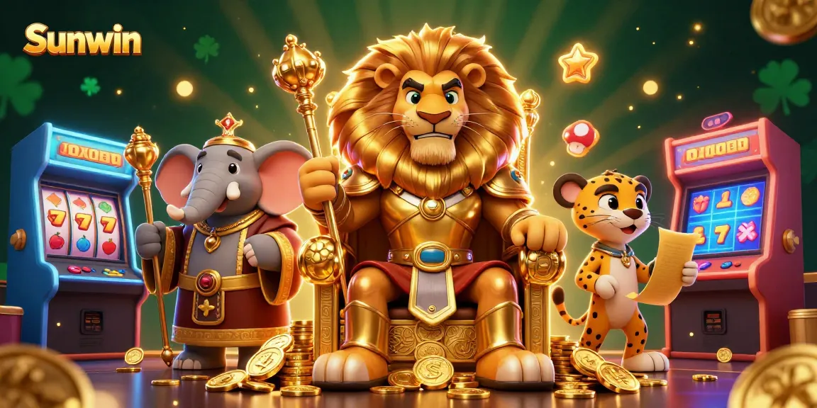 Engage with Sunwin's thrilling slot games featuring vibrant characters and rich casino elements.