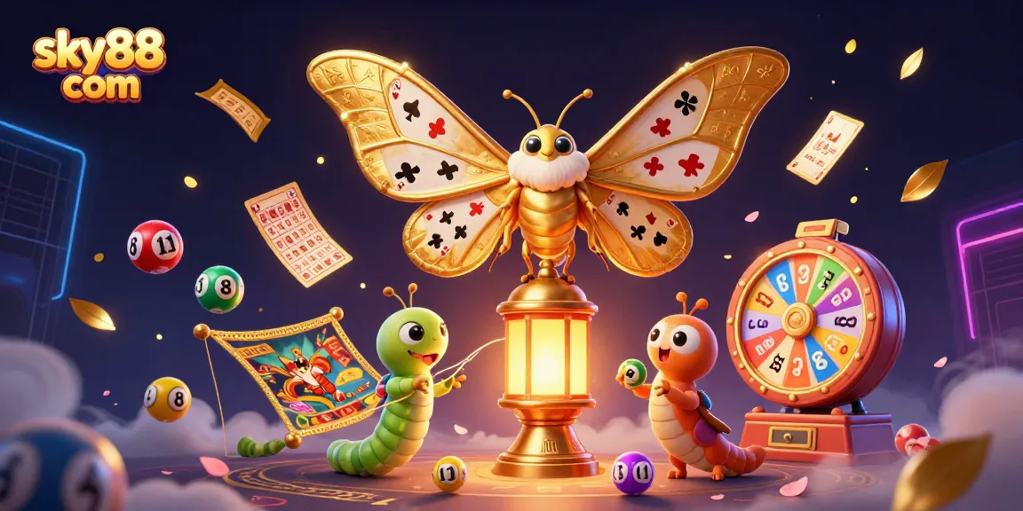Experience thrilling gameplay at sky88 com with vibrant lottery elements and golden casino graphics.