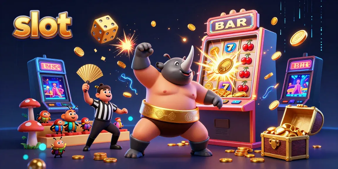 Experience exciting slot action with a dynamic sumo beetle champion and explosive casino elements.