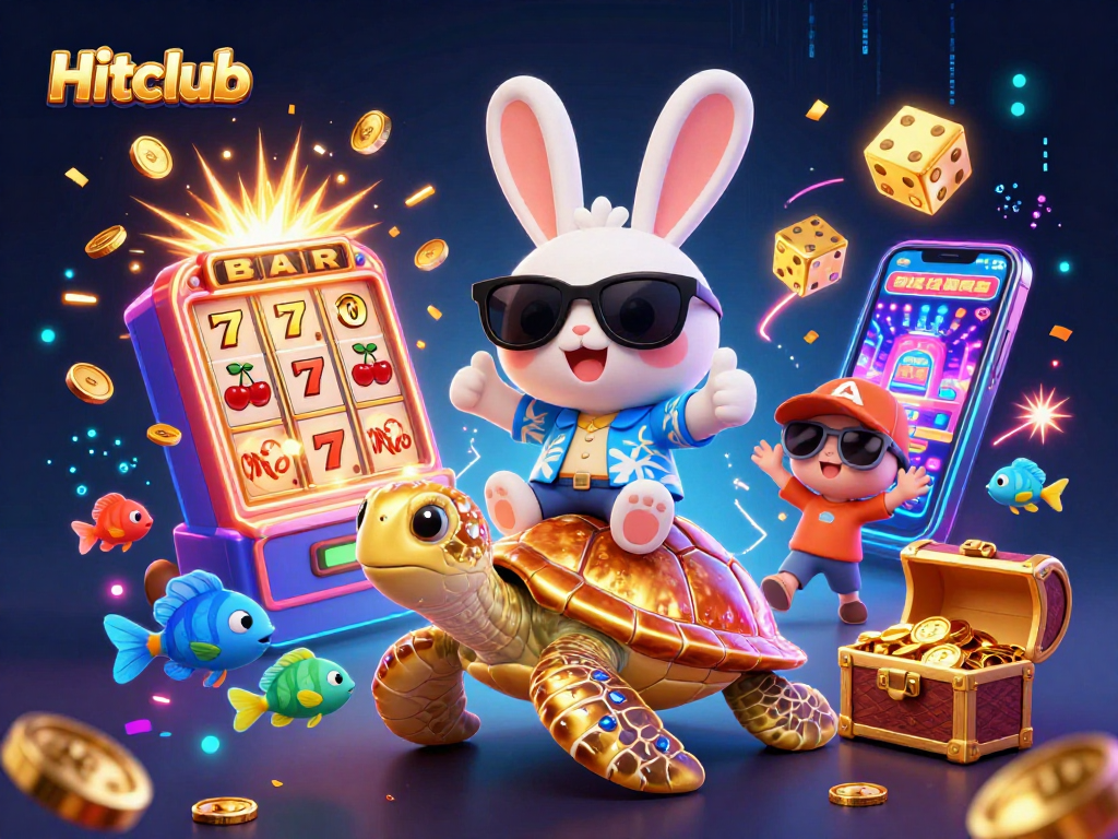 Experience the excitement of Hitclub with vibrant characters and dynamic casino game elements.