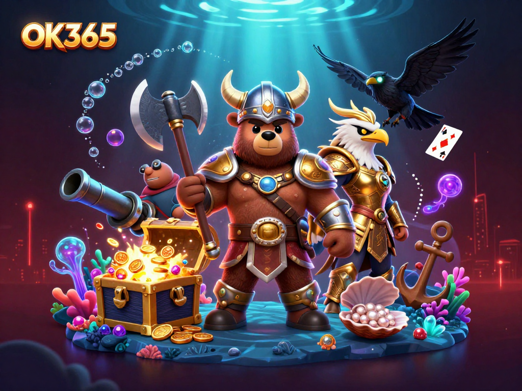 Engage in spectacular gaming at OK365 with Viking, Valkyrie, and treasure elements.