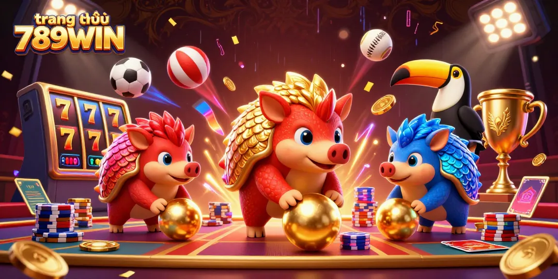 Experience the excitement of trang chủ 789WIN with vibrant pangolins and colorful casino elements.