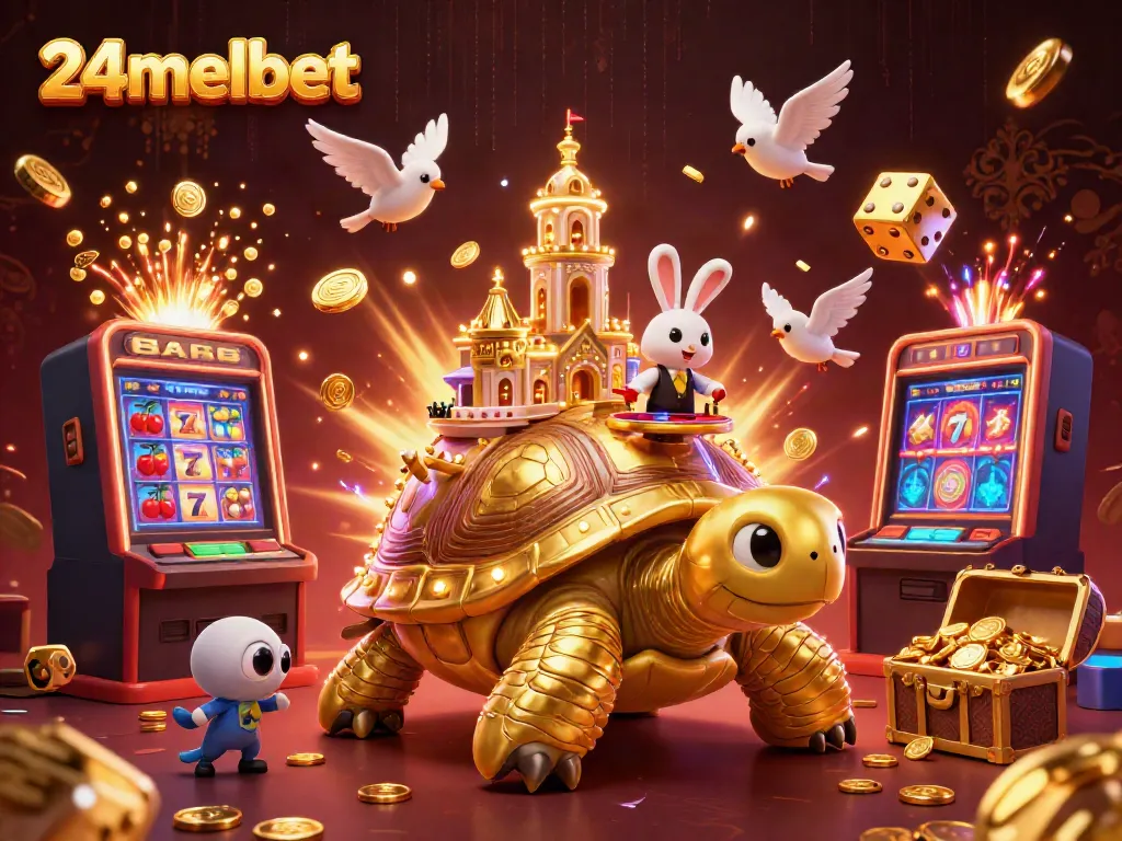 Experience thrilling moments with 24melbet's vibrant casino world featuring iconic game elements.