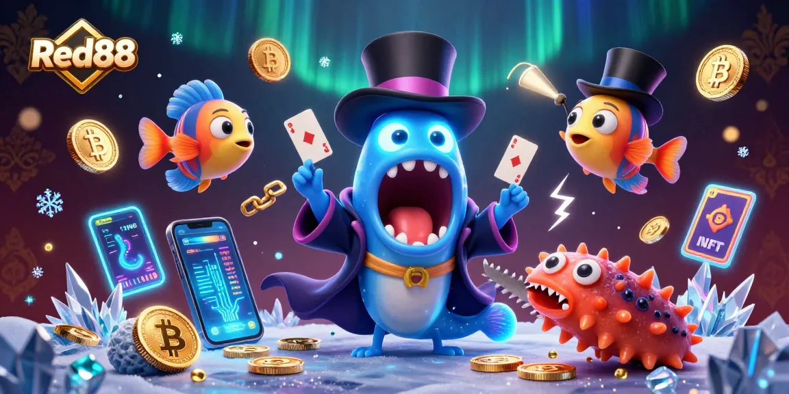 Catch winning strategies at Red88 with vibrant 3D casino-themed magic illustration.