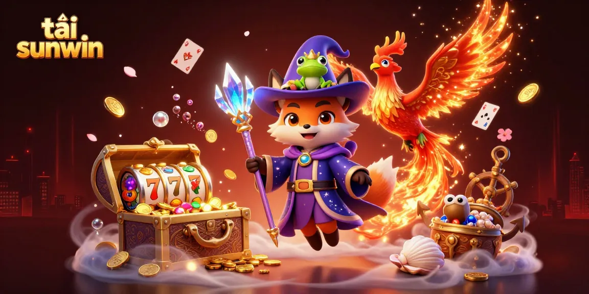 Bet on excitement with tải sunwin, showcasing a colorful casino scene with vibrant characters and game elements.