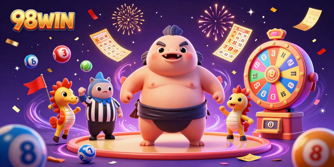 Engage in vibrant gambling fun with 98WIN's colorful underwater casino scene filled with excitement.