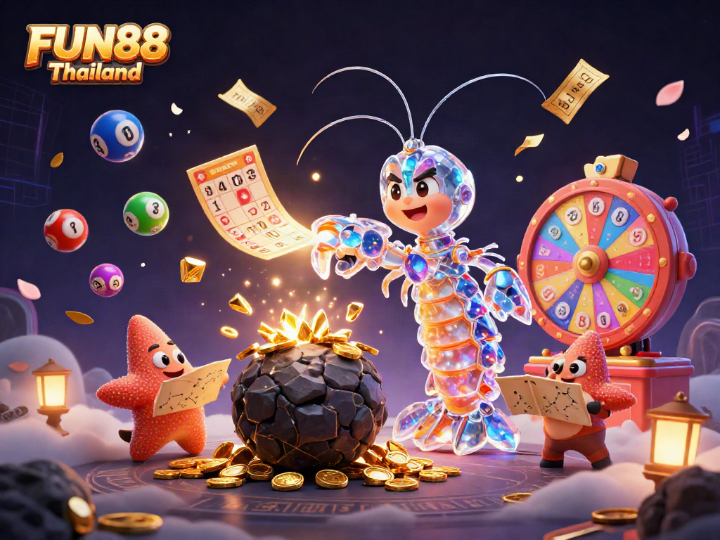 Engage with FUN88 Thailand's vibrant casino adventure, showcasing dynamic gambling activities and colorful elements.