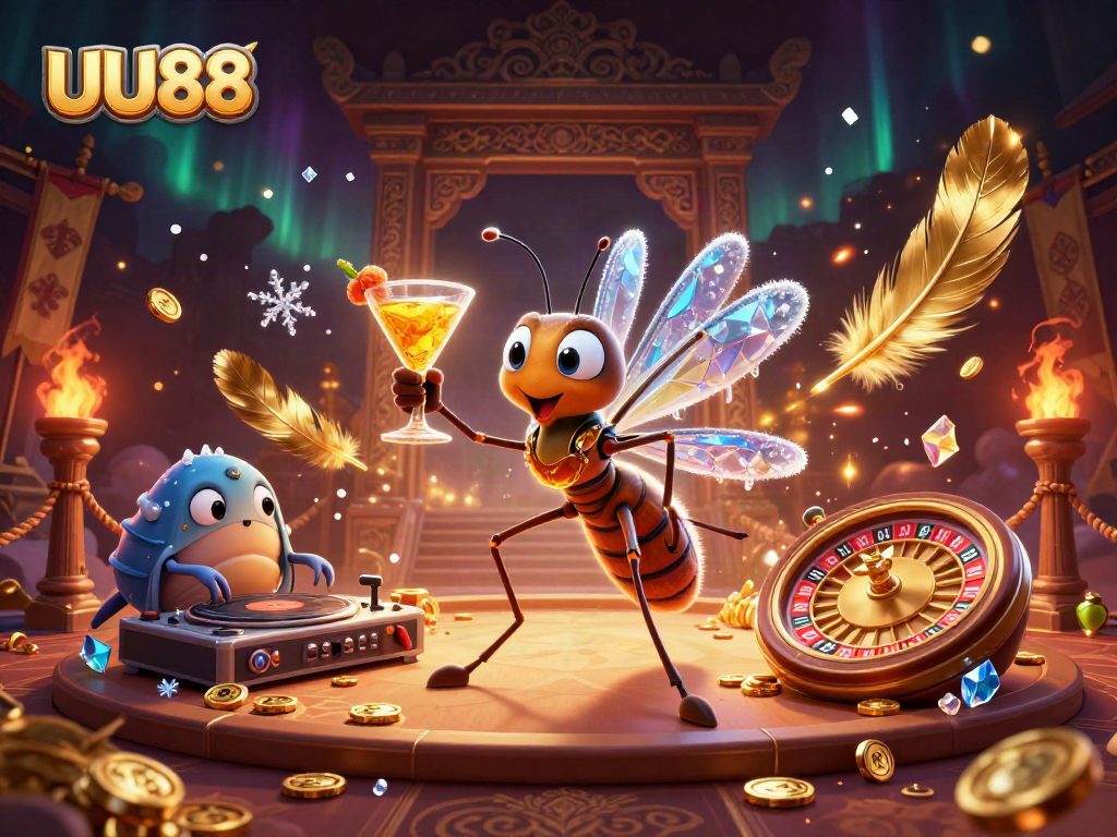 Experience thrilling gameplay with the UU88 casino mascot in a vibrant and dynamic 3D illustration.