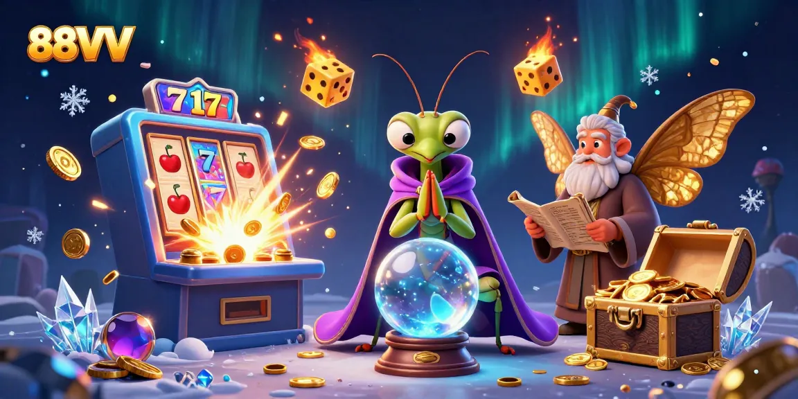 88VV presents an engaging casino experience with vibrant slot machines and mystical elements.