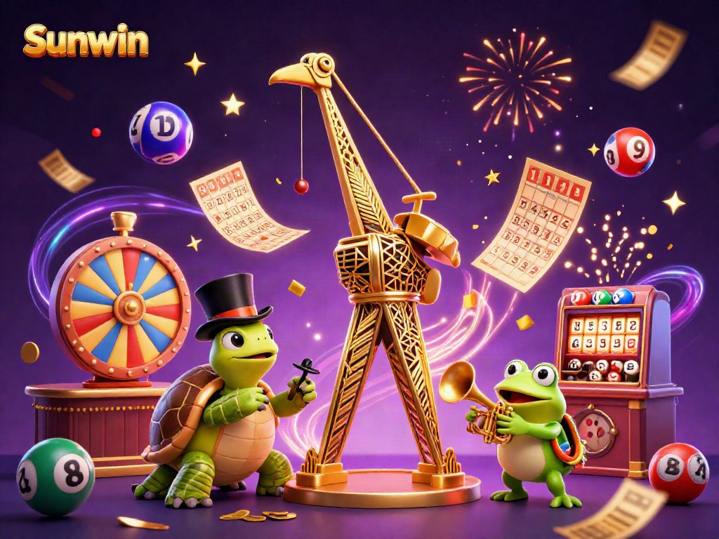 Experience Sunwin's vibrant casino world with fun characters and dynamic gaming elements