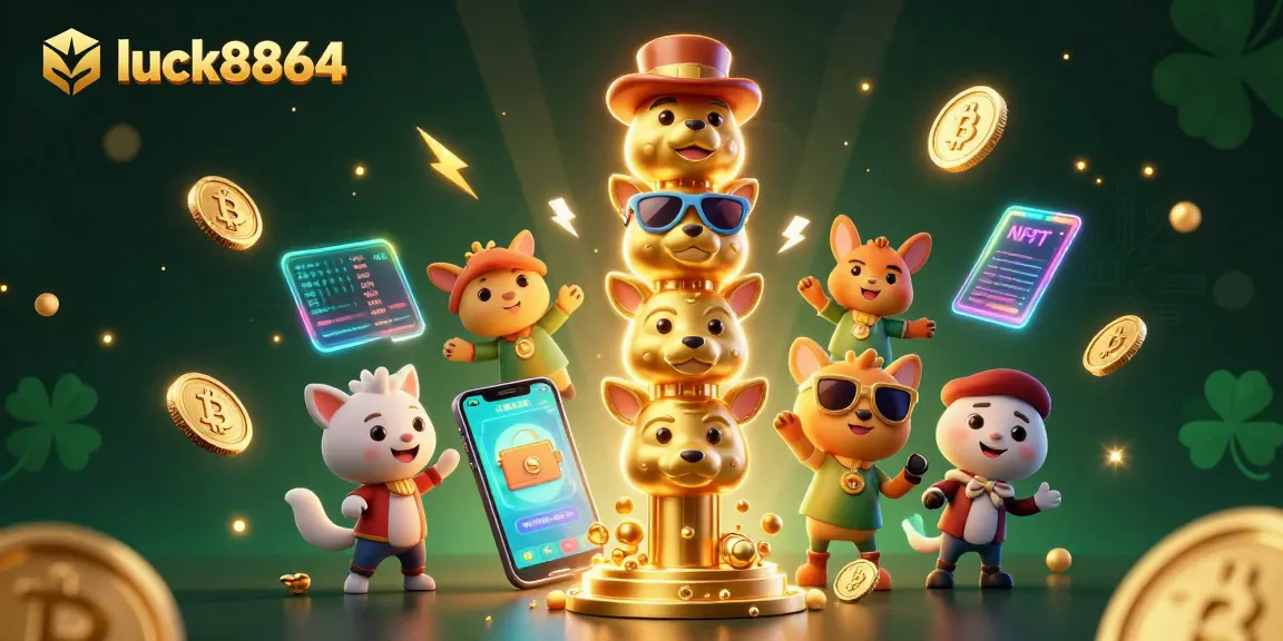 Experience winning strategies at luck8864 with vibrant 3D gambling characters and elements.