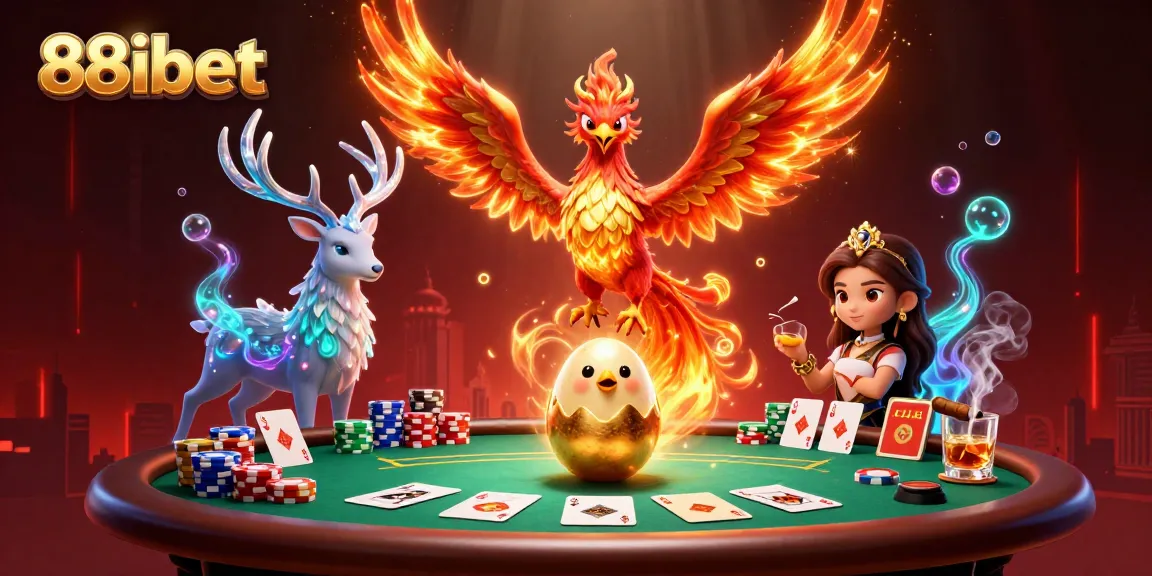 Experience the thrill of 88ibet with a vibrant 3D illustration showcasing an exhilarating poker scene.