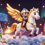 Experience the thrills of gaming at 7m with a celestial theme highlighting jackpots and cryptocurrency.