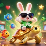 Win big at max88 with a vibrant casino adventure featuring a lucky rabbit and golden sea turtle.