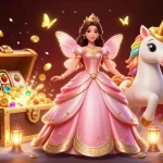 Experience ทดลองเล่นสล็อต in an enchanting 3D scene filled with vibrant casino elements.
