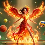 Experience high-energy betting action with rr88s, as vibrant sports elements and a stunning phoenix ignite excitement in gaming.