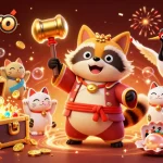 Experience thrilling gaming adventures with rr88pro's vibrant casino illustration filled with cheerful characters and festive elements.