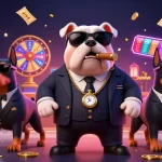 Join hitclub in this vibrant casino scene featuring a mafia bulldog surrounded by exciting gaming elements.
