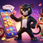 Experience LINK FIVE88 with a vibrant 3D scene featuring characters dealing cards and holding chips.