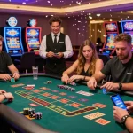Exciting KO66 casino gaming scene with players at a vibrant table, engaging gameplay.