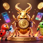 Play exciting games and win with 555WIN's vibrant casino illustration featuring engaging characters.